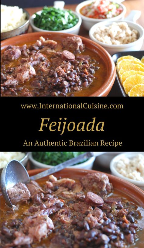 Feijoada Recipe, Brazil Food, Bean Dishes, Brazilian Recipes, Meat Cooking, Brazilian Dishes, South American Recipes, Latin Recipes, Slow Cooked Pork