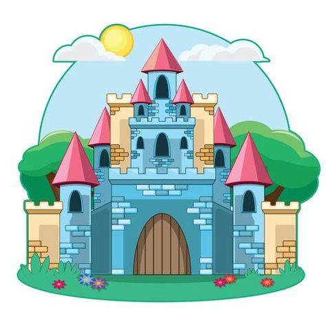 Cartoon castle illustration Castle Cartoon, Castle Clipart, Castle Illustration, Castle Drawing, Castle Painting, Escape Games, Castle Designs, Shark Birthday, Escape Game