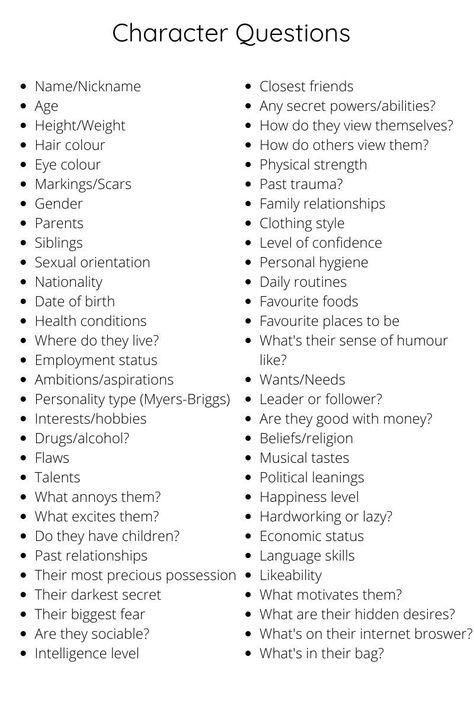 Character Building Checklist - Creative Writing Resources - Actual Ar Character Checklist, Character Sheet Writing, Writing Expressions, Menulis Novel, Character Questions, Writing Outline, Writing Inspiration Tips, Writing Plot, Writing Prompts For Writers