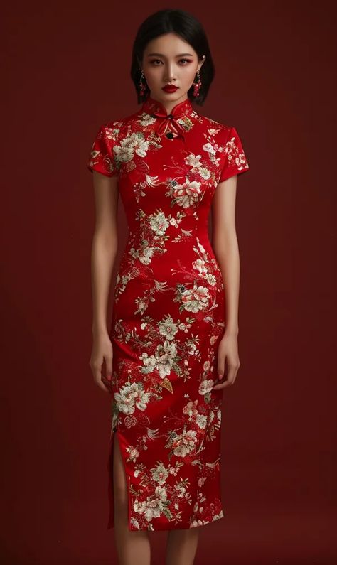 Midjourney AI Image: National style cheongsam full body portrait, short clothing, Chinese elements, standing posture, 202... → more in ai-img-gen.com Full Body Portrait, Traditional Cheongsam, Standing Posture, Body Portrait, Chinese Woman, Makeup And Hairstyle, Chinese Element, Traditional Chinese Dress, Chinese Dress