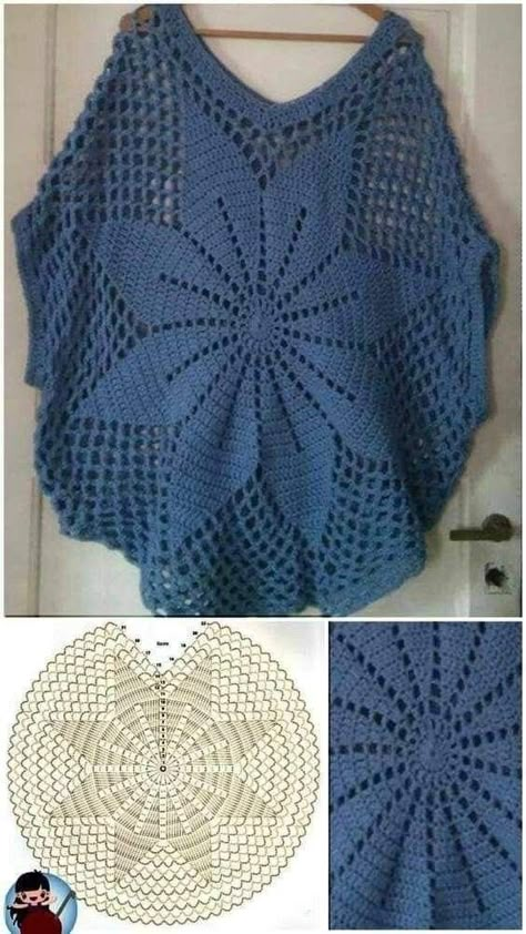 Poncho Au Crochet, Crochet Sweater Free, Crochet Poncho Free Pattern, Poncho Crochet, Crochet Ladies Tops, Crochet Poncho Patterns, Crochet Tunic, Haken Baby, Crochet Dress Pattern