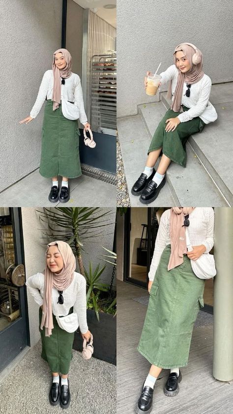 #gayakantoran #gayakampus #ootdngantor #ootdngampus #outfitngantor #outfitngampus #gayahijab #modelbajuwanita #pakaiankantor #pakaiankampus #ootdkoreanstyle #outfitkorean #outfithijab #ootdhijab #rok #skirt #span #kulot #jeans #cardigan #hijabcasual #wanitahijab #wanitakorea #blazer #sweater #simple #inspirasi #mixandmatch Casual Hijab Outfit Rok, Ootd Korean Style Hijab, Rok Korean Style, Outfit Hijab Casual Rok, Style Hijab Casual, Style Hijab Simple, Korean Style Hijab, Army Outfit, Outfit Ngampus