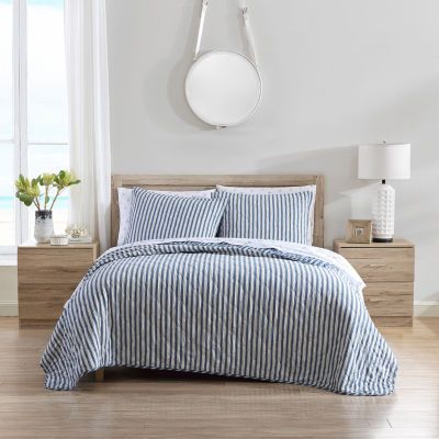 Buy Stone Cottage Willow Way Ticking Quilt Set at JCPenney.com today and Get Your Penney's Worth. Free shipping available Beachy Bedding, Cottage Bedding, Walmart Decor, Nautical Bedding, King Quilt Sets, Reversible Bedding, Cotton Quilt Set, Luxurious Room, Striped Quilt