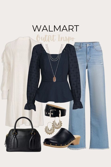 Clog Shoes Outfit, Substitute Teacher Outfits, Dressy Jeans Outfit, Black Clogs Outfit, Clog Outfit, Walmart Style, Walmart Outfits, Casual Outfit Idea, Clogs Outfit