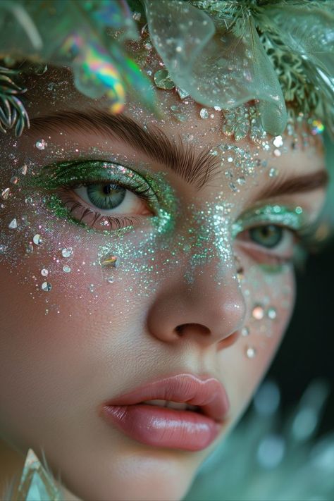 Fairy Makeup Looks, Faerie Makeup, Fairy Make-up, Fantasy Make-up, Halloweenský Makeup, Eye Makeup Ideas, Magical Makeup, Makeup Mistakes, Ethereal Makeup