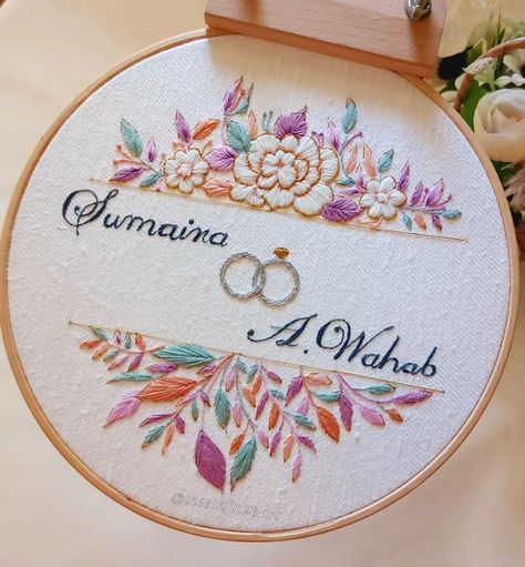 Engagement hoop for a lovely couple 🌸🌼🌸 swipe for more ✨️ May the couple be blessed always and forever✨️ Embroidery Calendar, Embroidery Hoop Art Diy, Diy Embroidery Designs, Lovely Couple, Be Blessed, Hand Embroidery Design, Embroidery Hoop Art, Couple Rings, Hoop Art