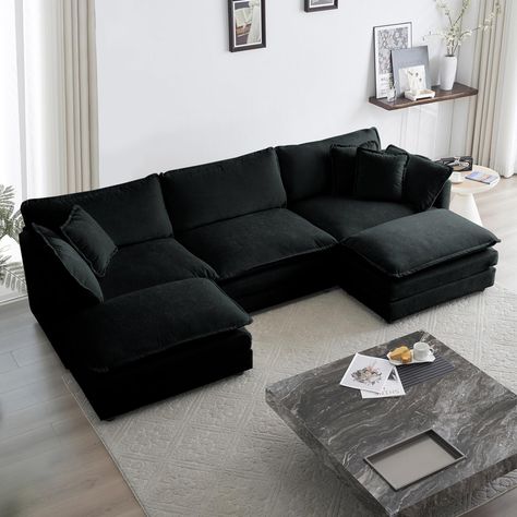 U Couch, Cloud Couch, Black Couches, U Shaped Couch, Couch With Ottoman, Modular Couch, Couch Set, Armless Sofa, Sectional Sofa Couch