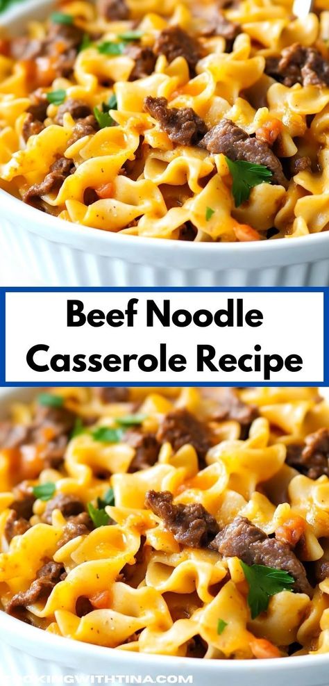 Looking for a comforting dish that the whole family will love? This Beef Noodle Casserole Recipe is packed with rich flavors and hearty ingredients, making it an ideal choice for easy family dinners any night of the week. Ground Beef Egg Noodles, Beef Egg Noodles, Beef Noodle Casserole, Noodle Casserole Recipes, Noodle Casserole, Ground Beef Casserole, Quick Weeknight Meals, Beef And Noodles, Beef Casserole