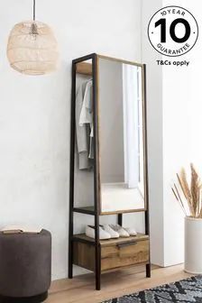 Round Wood Mirror, Dark Metal, Clothes Rail, Storage Mirror, Wooden Mirror, Assembly Instructions, Steel Furniture, Hanging Rail, Loft Style