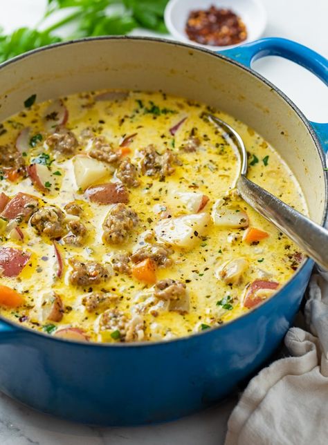 Sausage Potato Soup, Sausage Soup Recipes, Sausage Potato, Sausage Potatoes, Sausage Soup, Potato Soup Recipe, Fall Soups, Sopot, Easy Soups