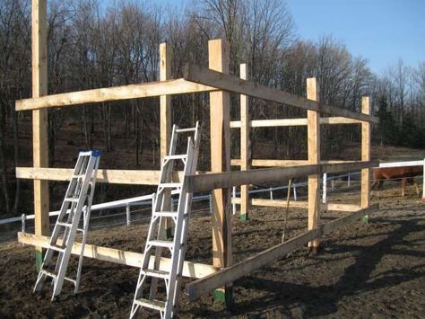 Horse Run In Shelter, Simple Horse Barns, Pasture Shelter, Cow Pen, Horse Shed, W Pics, Livestock Shelter, Diy Horse Barn, Barn Plan