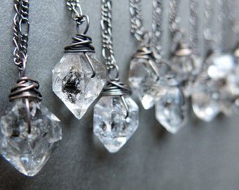 Raw Quartz Necklace, Tibetan Quartz, Herkimer Diamond Jewelry, Herkimer Diamond Necklace, Meteorite Pendant, Herkimer Diamond Ring, Green Stone Necklace, Raw Quartz Crystal, Raw Crystal Jewelry