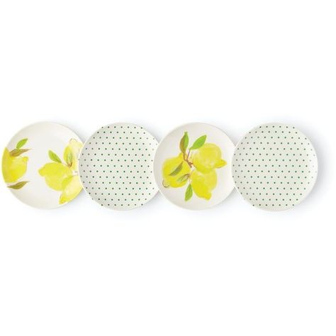 Kate Spade Lemon Melamine Tidbit Plate Set ($30) ❤ liked on Polyvore featuring home, kitchen & dining and kate spade Kate Spade Christmas, Tidbit Plates, Wedding Cake Server, Dessert Set, Paper Store, Mini Bowls, Rose Tea, Wine Charms, Wine Accessories