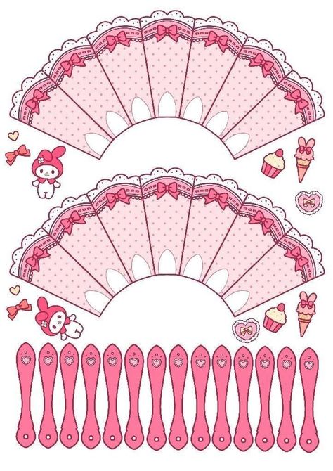 Papercraft Templates Printables, Diy Hello Kitty, Paper Doll Printable Templates, Images Hello Kitty, Hello Kitty Printables, Kawaii Crafts, Paper Dolls Diy, Hello Kitty Crafts, Kitty Coloring