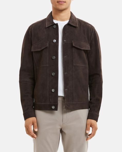 Discover great products at the best prices at Dealmoon. Trucker Jacket in Leather. Price:$447.50 Corduroy Trucker Jacket, Leather Trucker Jacket, Black Motorcycle Jacket, Cowboy Jacket, Brown Suede Jacket, Motorcycle Jacket Mens, Brown Shirt, Jacket Shirt, Slim Fit Jackets