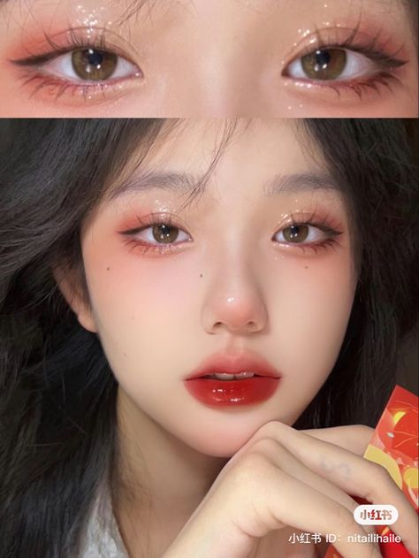 #makeup #makeupartist #makeupideas #makeuplook #makeupinspo #eyemakeupideas #eyemakeupinspiration #eyemakeup #eyemakeupinspo #xiaohongshu Bitter Makeup, Douyin Beauty, Makeup Looks Everyday, Red Makeup Looks, Makeup Douyin, Slay Makeup, Makeup Suggestions, Monolid Makeup, Anting Manik