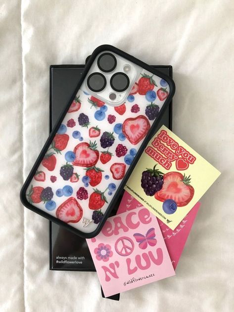 Wildflower Berry Case, Wild Flower Cases, Iphone Case Aesthetic, Wildflower Phone Cases, Wildflower Cases, Pretty Iphone Cases, Case Ideas, Pretty Phone Cases, Fruit Tart