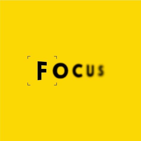 Flat Logo Design on Instagram: “Focus on me 👈 • Design by @illustrake • Follow us for your logo design inspiration 😎 @flatlogodesign 👈 • Want to get featured? Need a…” Focus Design Graphics, Motivational Logo Design, Focus Typography Design, Text Logo Design Ideas, Focus Typography, Black And Yellow Design Graphics, Focus Poster, Email Logo, Logo Communication