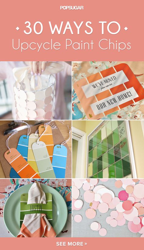 Given that they come in such pretty colors, it almost seems like a shame to throw them away. Well, keep reading to check out some of the amazing DIY projects crafters have created out of paint chips, and you may think twice about trashing yours. Paint Chips Diy, Paint Samples Crafts, Paint Chip Cards, Paint Sample Cards, Paint Chip Crafts, Paint Chip Art, Chip Art, Paint Chip, Paint Swatches