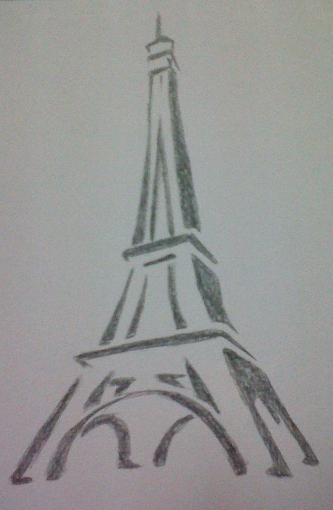 ...our trip to Paris in 2014. | Eiffel Tower Drawing by ~mido0oafellay on deviantART Drawing Eyes, Drawings Ideas Beginner, قلم حبر جاف, Eiffel Tower Drawing, Easy Pencil Drawings, 심플한 그림, Easy Drawing Steps, Výtvarné Reference, Drawing Tutorials For Beginners