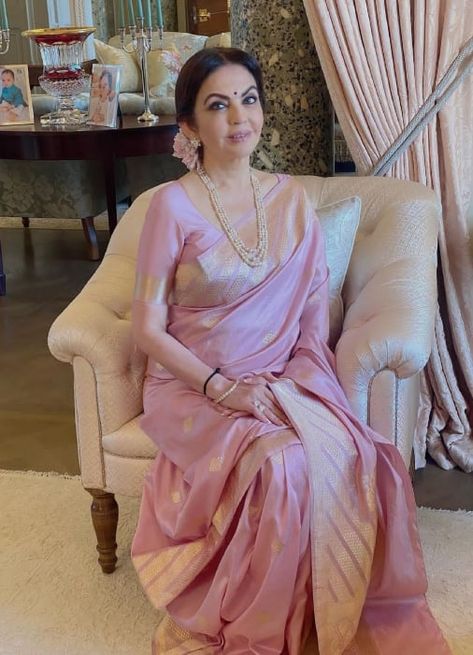 Indian Art And Culture, Annual General Meeting, Nita Ambani, Banarasi Brocade, Designer Sarees Wedding, Brocade Saree, Simple Saree Designs, Indian Sari Dress, Wedding Saree Collection