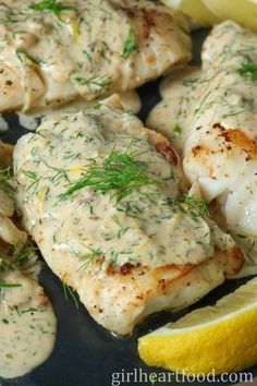 Dill Fish Sauce, Cod Cream Sauce, Cod With Sauce Recipes, Cod With Creamy Dill Sauce, Cod Recipes With Sauce, Fish With Dill Sauce, Fish In A Cream Sauce, Creamy Dill Sauce For Fish, Dill Cod Recipes