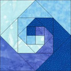 Block of the Month – August 2020 | Cornerstone Quilters Guild Ocean Wave Quilt Pattern, 9 Inch Quilt Block Patterns Free, Fish Quilt Block, Water Quilt, Accuquilt Quilts, Beach Themed Quilts, Ocean Waves Quilt, Snail Trail, Coastal Quilts