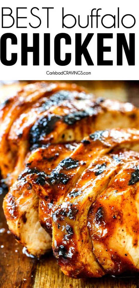 Dinner Recipes Buffalo Chicken, Buffalo Chicken Marinade, Recipes Buffalo Chicken, Buffalo Chicken Breast, Buffalo Chicken Recipe, Grilled Buffalo Chicken, Buffalo Chicken Recipes, Chicken Marinade Recipes, Carlsbad Cravings