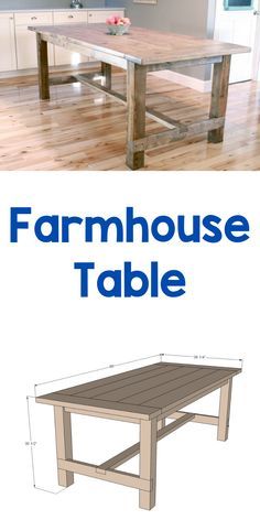 Farmhouse Furniture Plans, Build A Farmhouse, Diy Farmhouse Table Plans, Farm House Table, Build A Farmhouse Table, Farmhouse Table Plans, Diy Dining Room Table, Build A Table, Diy Dining Room