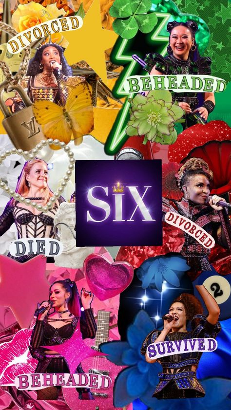 12345...✨SIX✨ #Wallpaper #sixthemusical Musical Theatre Collage Wallpaper, Six The Musical Phone Wallpaper, Six The Musical Aesthetic Wallpaper, Six Wives Musical, Theater Kid Wallpaper, Musical Wallpaper Broadway, Six Wallpaper Musical, Six Aesthetic Musical, Broadway Wallpaper Iphone