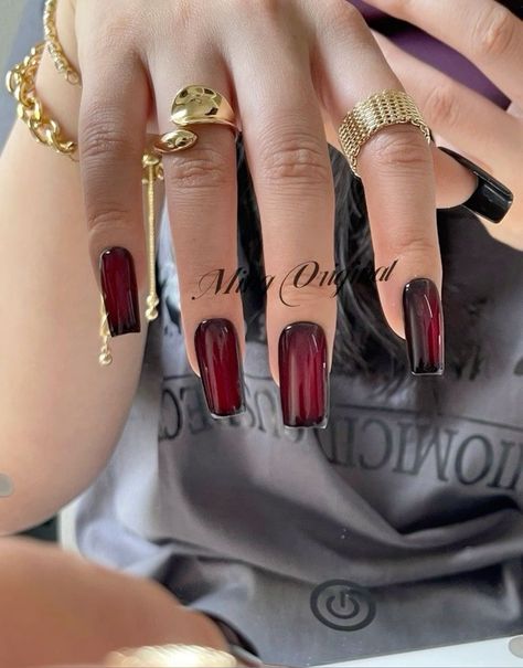 #Ideas #HomeTrends #CreativeIdeas #Motivation #Trends #Inspo #Inspiration Dark Red Square Nails, Red Abstract Nails, Diy Nails For Beginners, Art Creative Ideas, Nail Art Creative, Nails Blue And White, Monochrome Nails, Fireplace Tv Wall Decor, Dark Red Nails