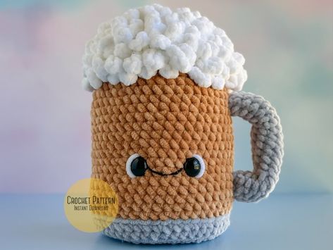 LittleBabyRoryCrafts - Etsy Canada Mug Crochet, Plush Crochet Pattern, Crochet Beer, Mug Pattern, Happy Beer, Plush Crochet, Unique Tools, Crafts Crochet, Draft Beer