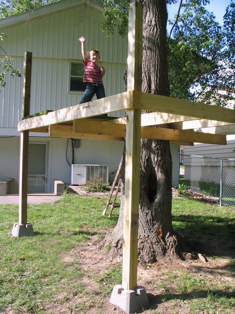 Single Tree Treehouse, Diy Tree House Ideas, Tree Playhouse, Diy Tree House, Pallet Tree Houses, Tree House Ideas, Cracked Corn, Treehouse Ideas, Simple Tree House