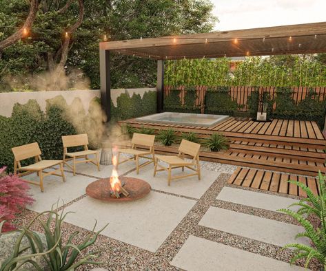 Backyard hot tub ideas: 11 ways to include an outdoor spa | Backyard Hot Tub Ideas, Backyard Hot Tub, Hot Tub Ideas, Sunken Hot Tub, Backyard Spa, Hot Tub Landscaping, Hot Tub Patio, Hot Tub Deck, Hot Tub Backyard