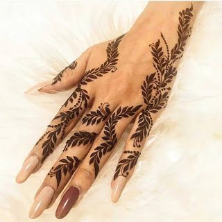 Bridal Hand Mehndi, Henna Leaves, Unique Henna, Easy Mehndi Design, Arabic Mehndi Design, Arabic Henna Designs, Henna Nails, Henna Inspired Tattoos, Hand Mehndi Design