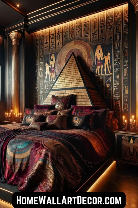 Pyramid Artwork, Egyptian Patterns, Egyptian Bedroom, Egyptian Furniture, Egyptian Home Decor, Canvas Kitchen Wall Art, Egyptian Design, The Sphinx, Party Setup