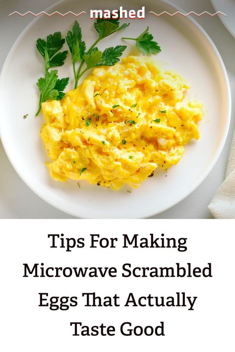 Beyond the health benefits, using your microwave to cook eggs is fast and won't leave you with a pile of dishes in your sink. Follow these tips, and you'll wonder why it took you so long to transition from stovetop to microwave scrambled eggs. #CookingTips #ScrambledEggs Cook Egg In Microwave, Microwave Scrambled Eggs, Scrambled Egg Muffins, Easy Scrambled Eggs, Best Scrambled Eggs, Ways To Cook Eggs, Fluffy Scrambled Eggs, Microwave Eggs, Scrambled Eggs Recipe