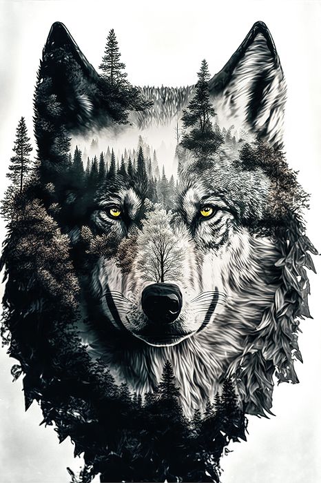 Growling Wolf Tattoo Design, Wolf Tattoo Drawing, Wolf Face Tattoo, Wolves Tattoo, Native American Wolf Tattoo, Fantasy Digital Art, Wolf Tattoos Men, Wolf Sketch, Native American Tattoo