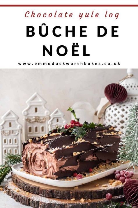 Chocolate Hazelnut B�ûche de Noël Recipe Easy Christmas Yule Log Cake, Tiramisu Yule Log Recipe, Christmas Sweets Easy, Bush De Noel Yule Log Cake Recipes, Chocolate Cake Roll Recipe Yule Log, Yule Log Cake Great British Baking Show, Chocolate Cake Roll, Chocolate Shards, Yule Log Recipe