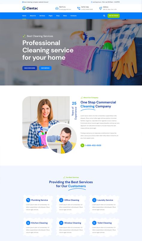 Cleaning Services HTML Template Cold Email, Facebook Cover Design, Html Website Templates, Header Design, Web Design Projects, Webpage Design, Website Design Layout, Professional Cleaning Services, House Cleaning Services