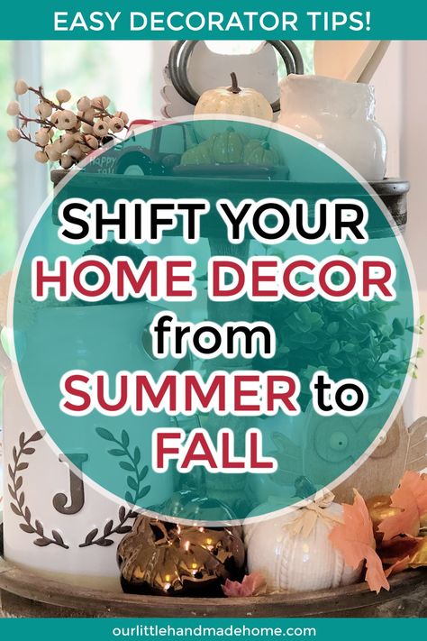 Are you ready to make the seasonal shift? Get my favourite easy DIY decorating tips to transition from summer to fall decor in style! Transition Summer To Fall Decor, Easy Seasonal Decor Changes, How To Decorate For September, September Diy Decor, Fall Transition Decor, Autumn Farmhouse Decor, Summer To Fall Decor Transition, When To Decorate For Fall, August Home Decor Ideas