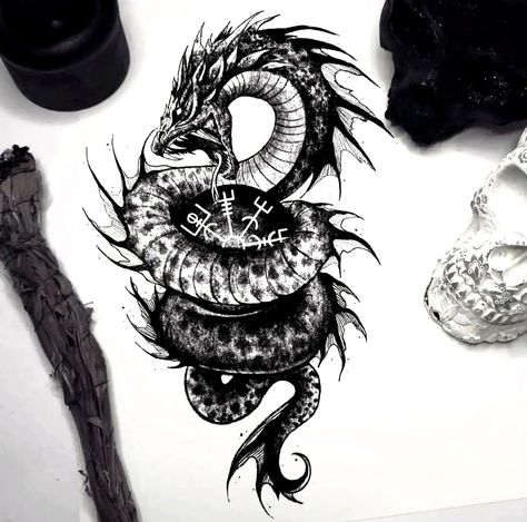 I Will Survive Tattoo, World Serpent Tattoo, Leviathan Tattoo, Hydra Tattoo, Rage Tattoo, Jormungandr Tattoo, Viking Dragon Tattoo, Loki Tattoo, Fenrir Tattoo