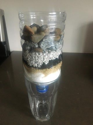 How to Make a Homemade Water Filter : 10 Steps - Instructables Berkley Water Filter Diy, Homemade Water Filter Science Project, Diy Filter Water, Diy Berkey Water Filter Stand Ideas, Diy Water Filter School Project, How To Make A Water Filter, How To Filter Water, Diy Water Filter System, Homemade Water Filter