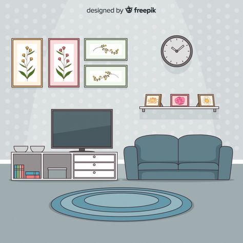 Hand drawn modern living room interior d... | Free Vector #Freepik #freevector #book #design #house #hand Living Room Cartoon Drawing, Living Room Designs Drawing, Paper Duck Living Room, Background House Living Rooms, Living Room Background For Editing, Living Room Reference, Interior Design Living Room Drawing, Animal Paper Craft, Living Room Vector