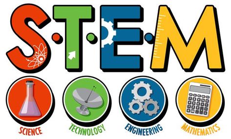 Stem education logo banner on white back... | Premium Vector #Freepik #vector #background #banner #frame #school Career Exploration Middle School, Stem Bulletin Boards, Stem Posters, Steam Classroom, Lap Book Templates, Stem School, Rainy Day Activities For Kids, مشروعات العلوم, Stem Design