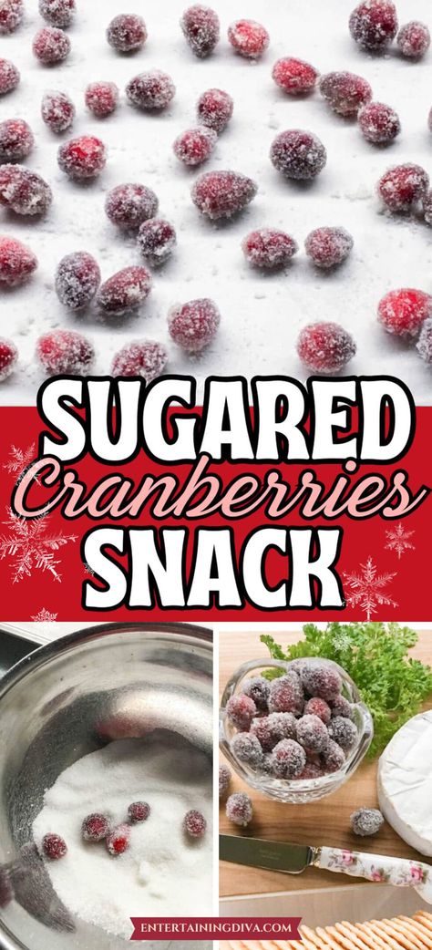 Sugared Cranberries Snack Recipe | Party Recipes Sugared Cranberries Recipe, Cranberry Crunch Recipe, Cranberry Garnish, Sugar Cranberries, Party Food Summer, Christmas Lights Diy, Cranberry Desserts, Party Food Ideas For Adults, Party Food Dips