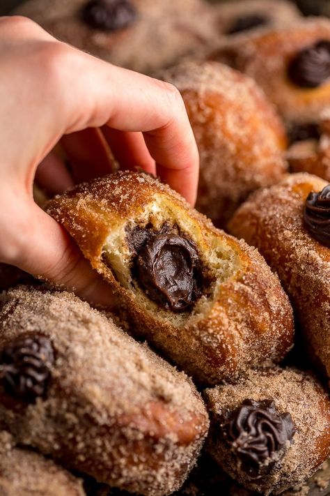 These Chocolate Hazelnut Cream Doughnuts are perfect for a sweet Sunday. Ashley from @bakerbynature baked these treats with our new Lindt EXCELLENCE Roasted Hazelnut bars! Baker By Nature Recipes, Donuts Fried, Doughnut Recipe Easy, Egg Egg, Hazelnut Cream, Homemade Donuts Recipe, Baker By Nature, Homemade Doughnuts, Soft Ball