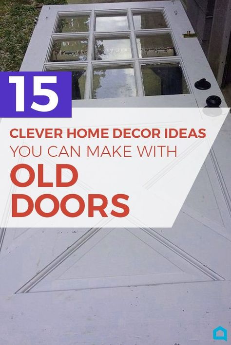 You've never seen upcycles as clever as this. Glass Panel Door Repurpose, Old French Doors Repurposed, Upcycle Door Ideas, Upcycle Old Doors, Handyman Hacks, Recycle Items, Upcycle Door, Diy Doors, Old Door Projects