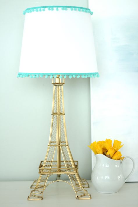 IMG_4201 Eiffel Tower Bedroom, Lola Dutch, Paris Girls Bedroom, Paris Decorations, Tower Bedroom, Paris Theme Bedroom, Paris Theme Room, Diy Eiffel Tower, Eiffel Tower Lamp