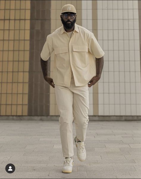 Monochromatic Outfit Street Style Men, Minimal Men Outfit, Men’s Monochromatic Outfits, Summer Oversized Outfits Men, Monochromatic Outfit Men Casual, Mens Elevated Casual, Puzzle Photoshoot, Mens Monochromatic Outfit, Monochrome Outfit Street Style